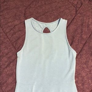 Simple blue midi dress with back cutout